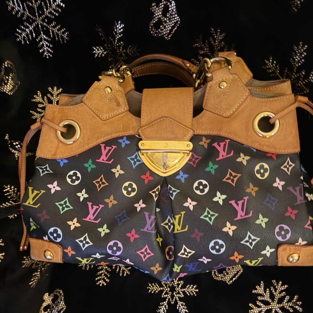 Louis Vuitton Multicolor Monogram Shoulder Bag with Tan Trim